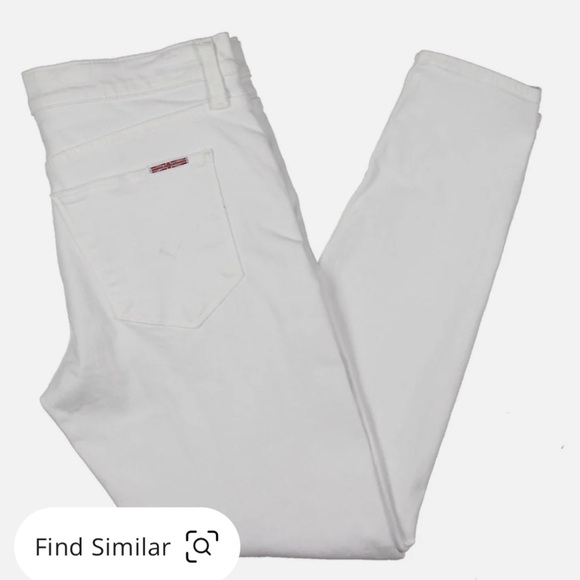 Hudson Natalie Mid-Rise Slim Boyfriend White Jeans, Size 30 - Picture 8 of 9